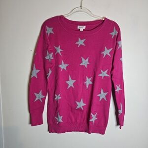Arizona Pink Long Sleeve Top Grey Stars Womens Large